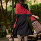 Classic Black Cotton Kurta with Classic Ajrakh Zigzag Printed Pant and Elegant Maroon Bandhani Dupatta with Traditional Ajrakh Printed Border
