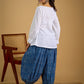 White hakoba cotton top - light ,elegant,and always in style - Indigo pant optional