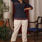Blue cotton Top with beautiful embroidery