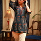 Indigo blue block printed natural color Ajrakh casual top