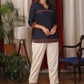 Blue cotton Top with beautiful embroidery