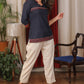 Blue cotton Top with beautiful embroidery