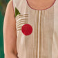 Contemporary Off-white hand block printed kurta with abstract geometric motifs