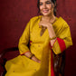 Stylish yellow Chanderi kurta featuring intricate handcrafted embroidery pant n dupatta optional
