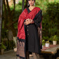 Classic Black Cotton Kurta with Classic Ajrakh Zigzag Printed Pant and Elegant Maroon Bandhani Dupatta with Traditional Ajrakh Printed Border
