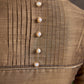 Blouse à col en V en coton et soie beige chaud