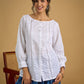 White hakoba cotton top - light ,elegant,and always in style - Indigo pant optional