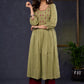 Classy-Sage-Green-Cotton-A-Line-Kurta-With-Embroidered-Yoke-Pant-Optional