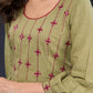 Classy-Sage-Green-Cotton-A-Line-Kurta-With-Embroidered-Yoke-Pant-Optional