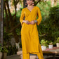 Bright Mustard Cotton Kurta with Classic V Neckline