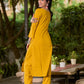 Bright Mustard Cotton Kurta with Classic V Neckline