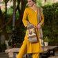 Bright Mustard Cotton Kurta with Classic V Neckline