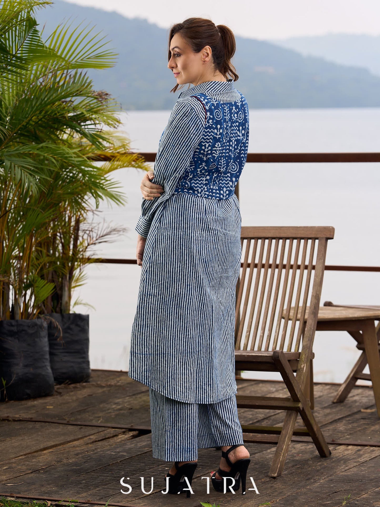 Classic Cotton Stripe Straight Pant