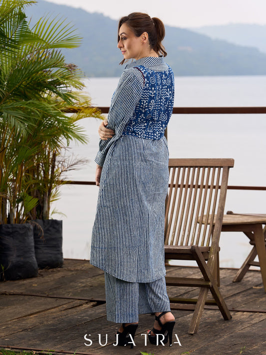 Classic Cotton Stripe Straight Pant