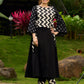Contemporary Black Panel Kurta featuring Zigzag Tie Panel and Intricate Embroidered Sleeves