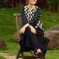 Contemporary Black Panel Kurta featuring Zigzag Tie Panel and Intricate Embroidered Sleeves