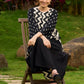 Contemporary Black Panel Kurta featuring Zigzag Tie Panel and Intricate Embroidered Sleeves