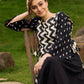 Contemporary Black Panel Kurta featuring Zigzag Tie Panel and Intricate Embroidered Sleeves