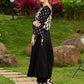Contemporary Black Panel Kurta featuring Zigzag Tie Panel and Intricate Embroidered Sleeves