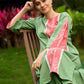 Subtle Pista Cotton Kurta featuring Asymmetric Peach Ikat Border Detailing