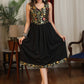 Beautiful black cotton and brocade combination dress