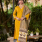 Bright Mustard Cotton Kurta with Classic V Neckline