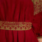 Classic Maroon & Beige Cotton Dress with Jamdani Inspired Hand Block Printed Border and Tie-Up Belt