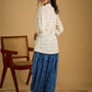 Classic off -white cotton top featuring delicate hakoba embroidery work.