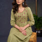 Classy-Sage-Green-Cotton-A-Line-Kurta-With-Embroidered-Yoke-Pant-Optional