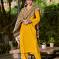 Bright Mustard Cotton Kurta with Classic V Neckline
