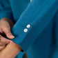 Teal Blue Cotton Shirt With Contemporary Asymmetrical Cut