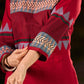 Timeless Maroon Cotton Hand Block Printed Kurta with Geometric Patterns And Structured Silhouette