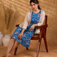 Cream Cotton Cropped Jacket with Floral Embroidered Front Border Detail