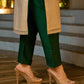 Chic Sleeveless Chanderi Beige Kurta with Minimal Floral Hand Embroidery