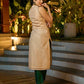 Chic Sleeveless Chanderi Beige Kurta with Minimal Floral Hand Embroidery