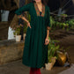Lush Green Rayon Pleated Kurta Highlighted with Elegant Mirror Work