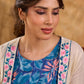 Cream Cotton Cropped Jacket with Floral Embroidered Front Border Detail