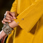 Bright Mustard Cotton Kurta with Classic V Neckline