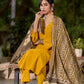 Bright Mustard Cotton Kurta with Classic V Neckline