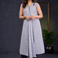 Elegant-Striped-Cotton-A-Line-Kurta-Highlighted-With-Beautiful-Floral-Motif--Pant-Optional