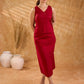 Ivory Handloom Jacquard Cotton Sleeveless Longline Jacket with Lapel Collar