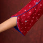 Hand-Embroidered Rayon Bandhani Kurta  - Salwar n applique dupatta optional.