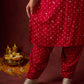 Hand-Embroidered Rayon Bandhani Kurta  - Salwar n applique dupatta optional.