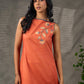 Saffron Kalamkari Printed Dress