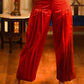 Rust coloured exclusive khun pleated pant