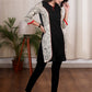 Black cotton tunic with Madhubani printed combination