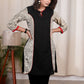 Black cotton tunic with Madhubani printed combination
