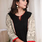 Black cotton tunic with Madhubani printed combination