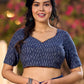 Graceful Ikat Navy Blue Cotton Blouse