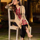 Artisan Beige Hand Block Printed Kurta With Bold Maroon Tribal Printed Panel